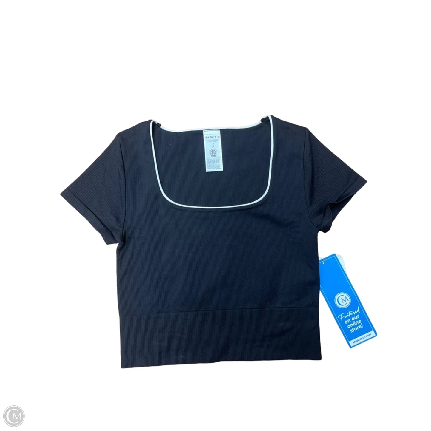 Athletic Top Short Sleeve By Athleta In Black, Size: S