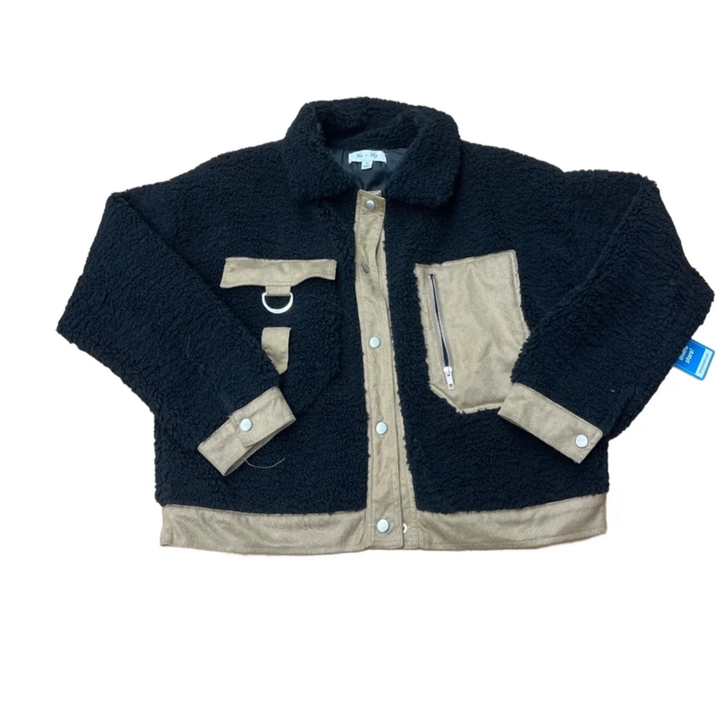 Jacket Faux Fur & Sherpa By She + Sky In Black, Size: M