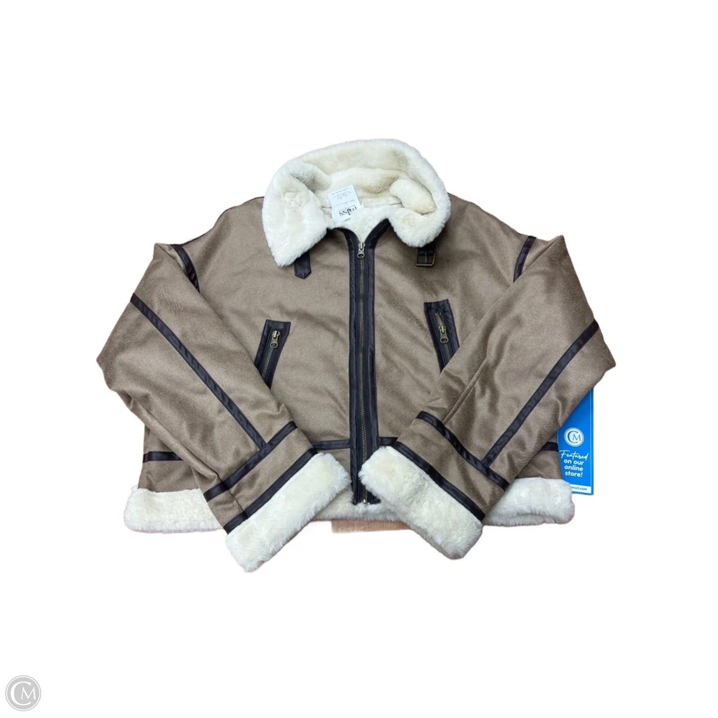 New! Jacket Faux Fur & Sherpa By Hyfve In Tan, Size: L