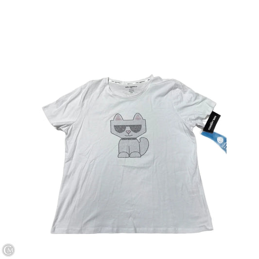 New! Top Short Sleeve Designer By Karl Lagerfeld In White, Size: Xl