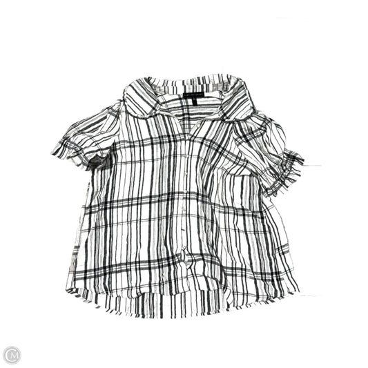 Top Short Sleeve By Jane And Delancey In Grey & White, Size: L