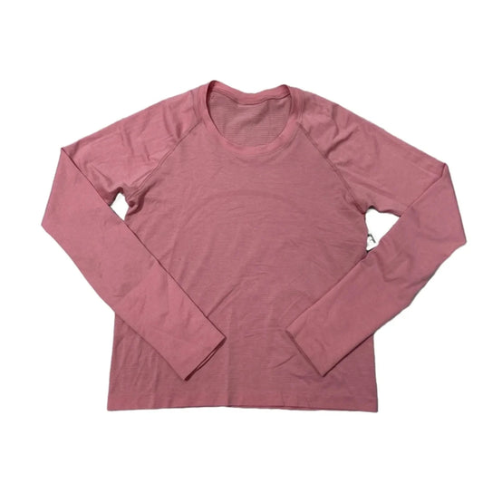 Athletic Top Long Sleeve Crewneck By Lululemon In Pink, Size: M
