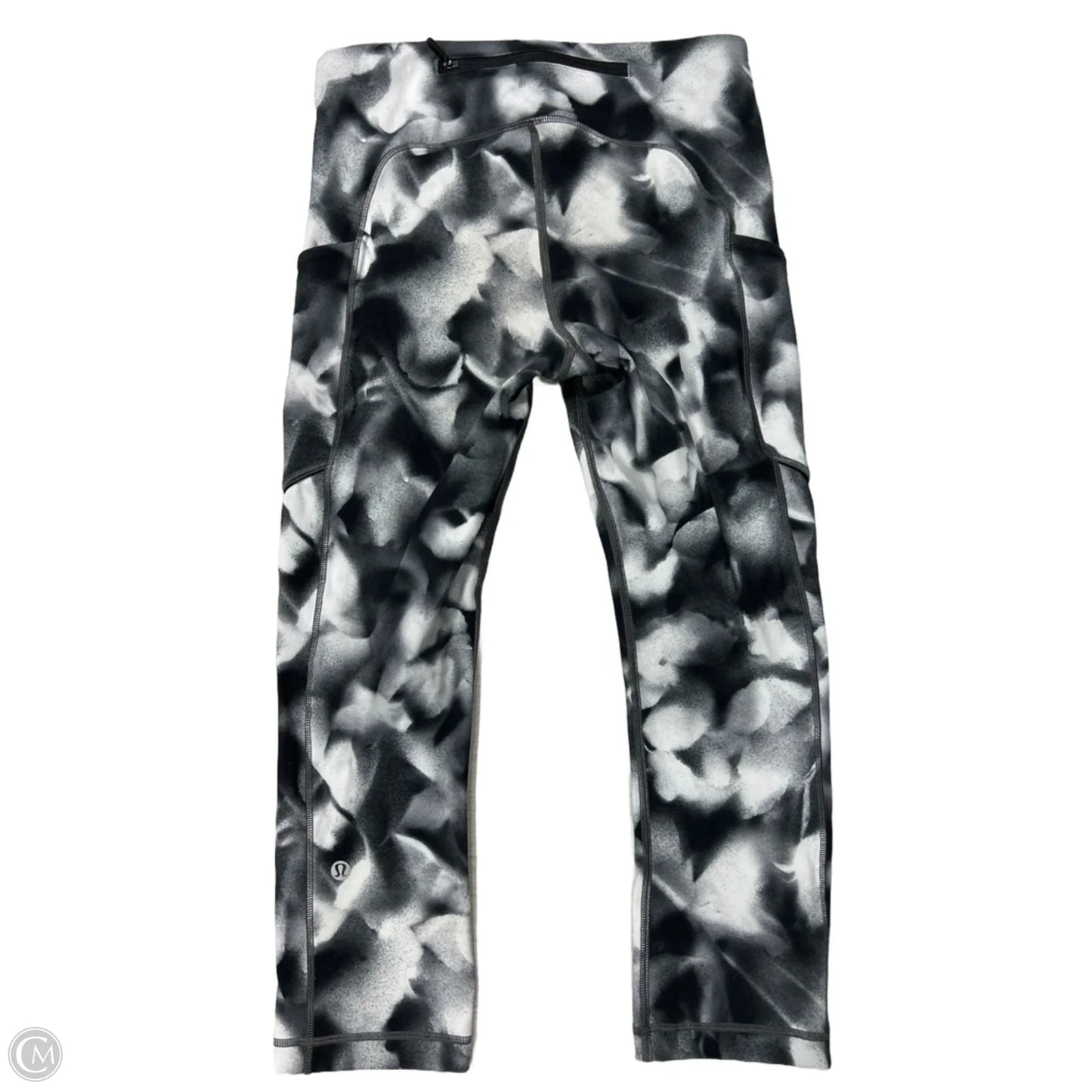 Athletic Capris By Lululemon In Black & White, Size: S