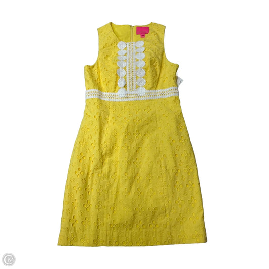 Dress Designer By Lilly Pulitzer In White & Yellow, Size: Xs