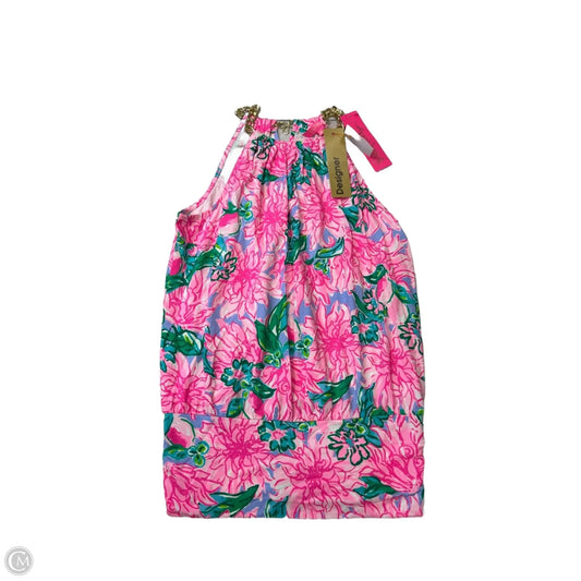 New! Top Sleeveless Designer By Lilly Pulitzer In Green & Pink, Size: Xs