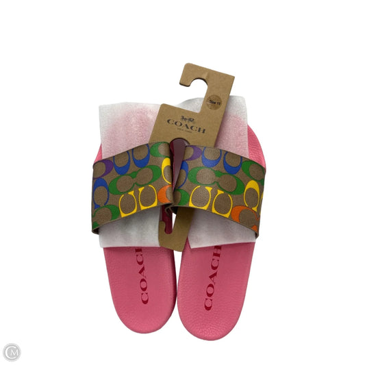New! Sandals Designer By Coach In Multi-colored, Size: 11
