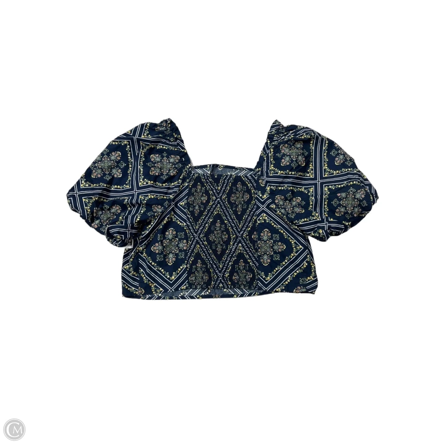 Top Short Sleeve By Loft In Navy, Size: L