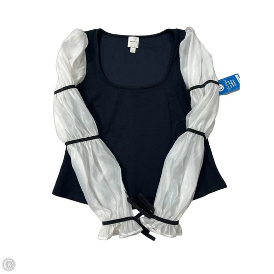 Top Long Sleeve By Maeve In Black & White, Size: S
