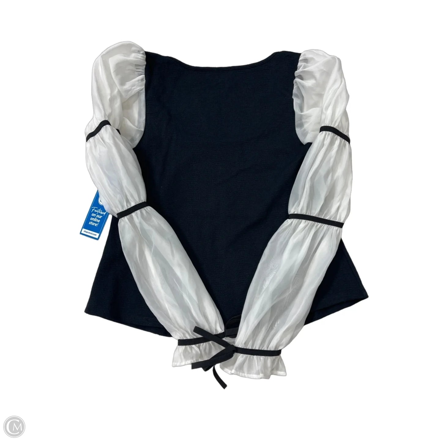 Top Long Sleeve By Maeve In Black & White, Size: S