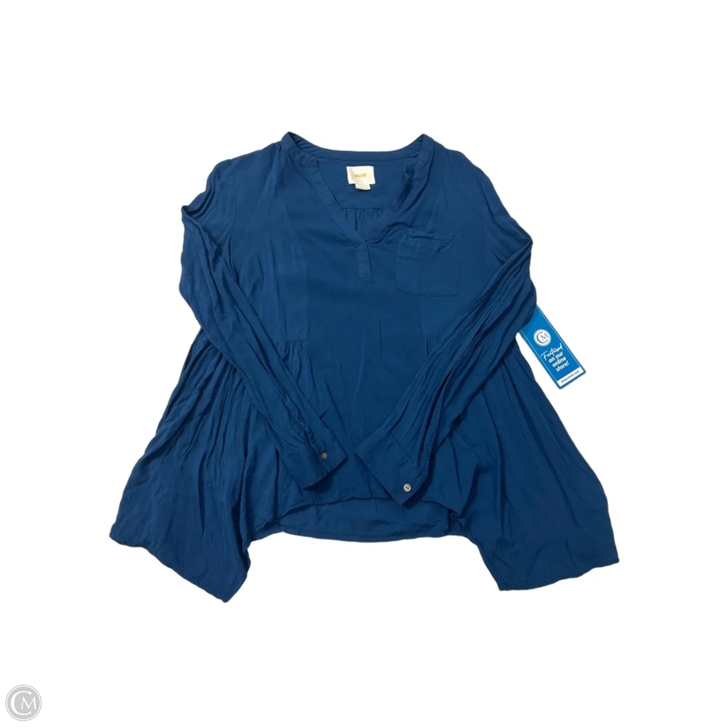Top Long Sleeve By Maeve In Blue, Size: S
