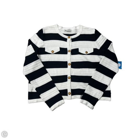 Sweater Cardigan By Grace Karin In Black & White, Size: M