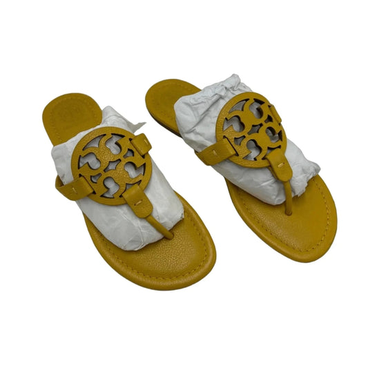 Tory Burch Miller Designer Sandals In Yellow, Size: 7.5