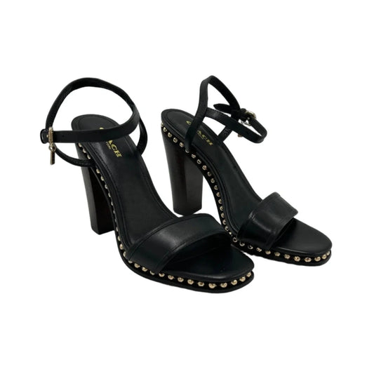 Shoes Designer By Coach In Black & Gold, Size: 7