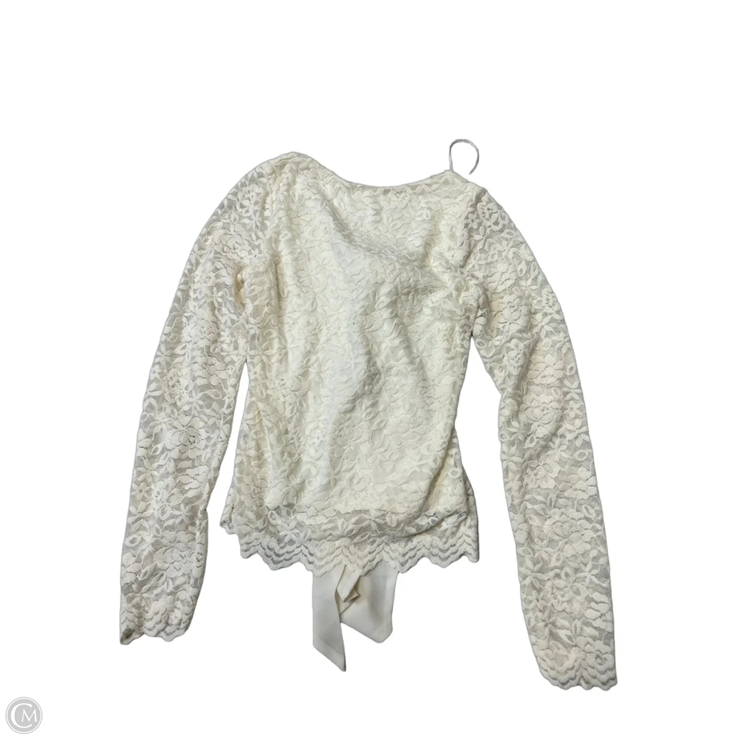 New! Top Long Sleeve By Francesca's In Cream, Size: L