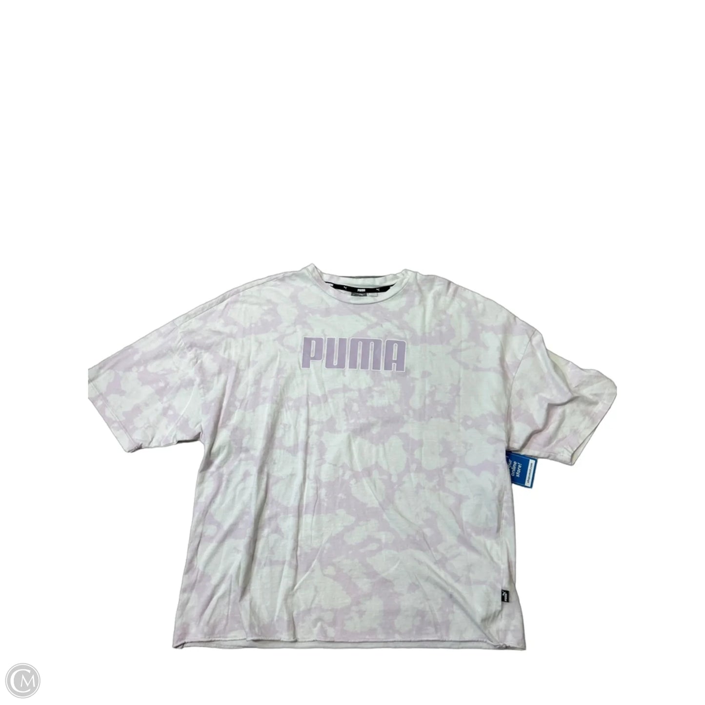 Athletic Top Short Sleeve By Puma In Purple, Size: L