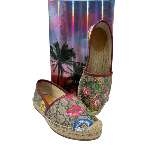 Gucci GG Flora Luxury Espadrille Shoes, Size: 7.5 (37.5)