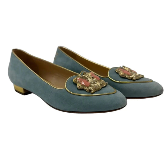 Shoes Designer By Charlotte Olympia In Blue, Size: 7.5