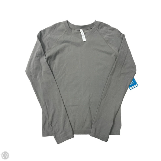 Athletic Top Long Sleeve Crewneck By Athleta In Silver, Size: M