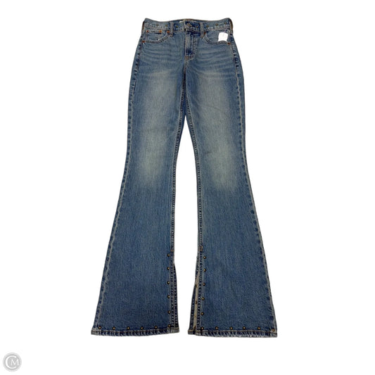 Jeans Boot Cut By Abercrombie And Fitch In Blue Denim, Size: 0