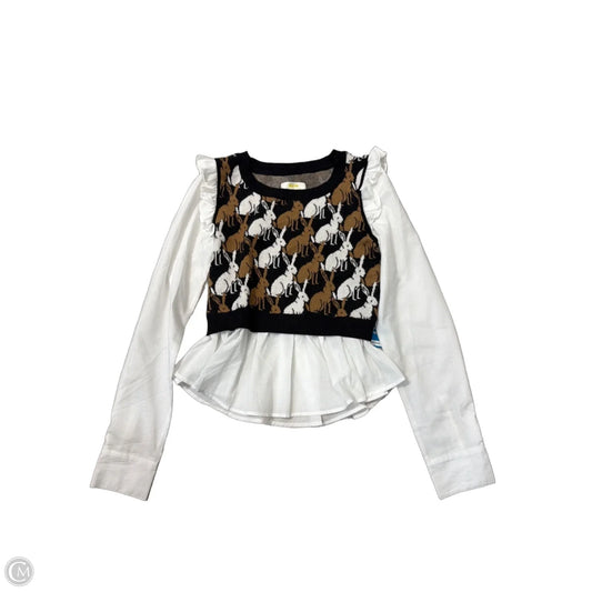 Top Long Sleeve By Maeve In Brown & White, Size: Xs