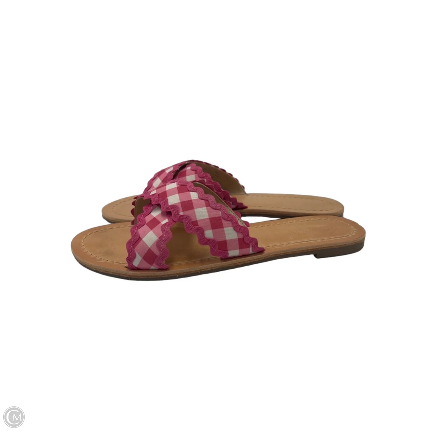 Sandals Flats By Draper James In Pink & White, Size: 8.5