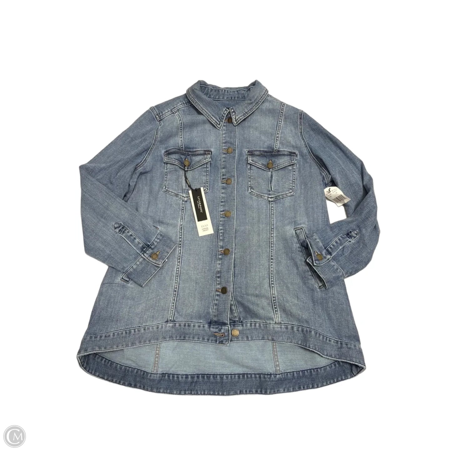 New! Jacket Denim By Liverpool In Blue Denim, Size: 2x