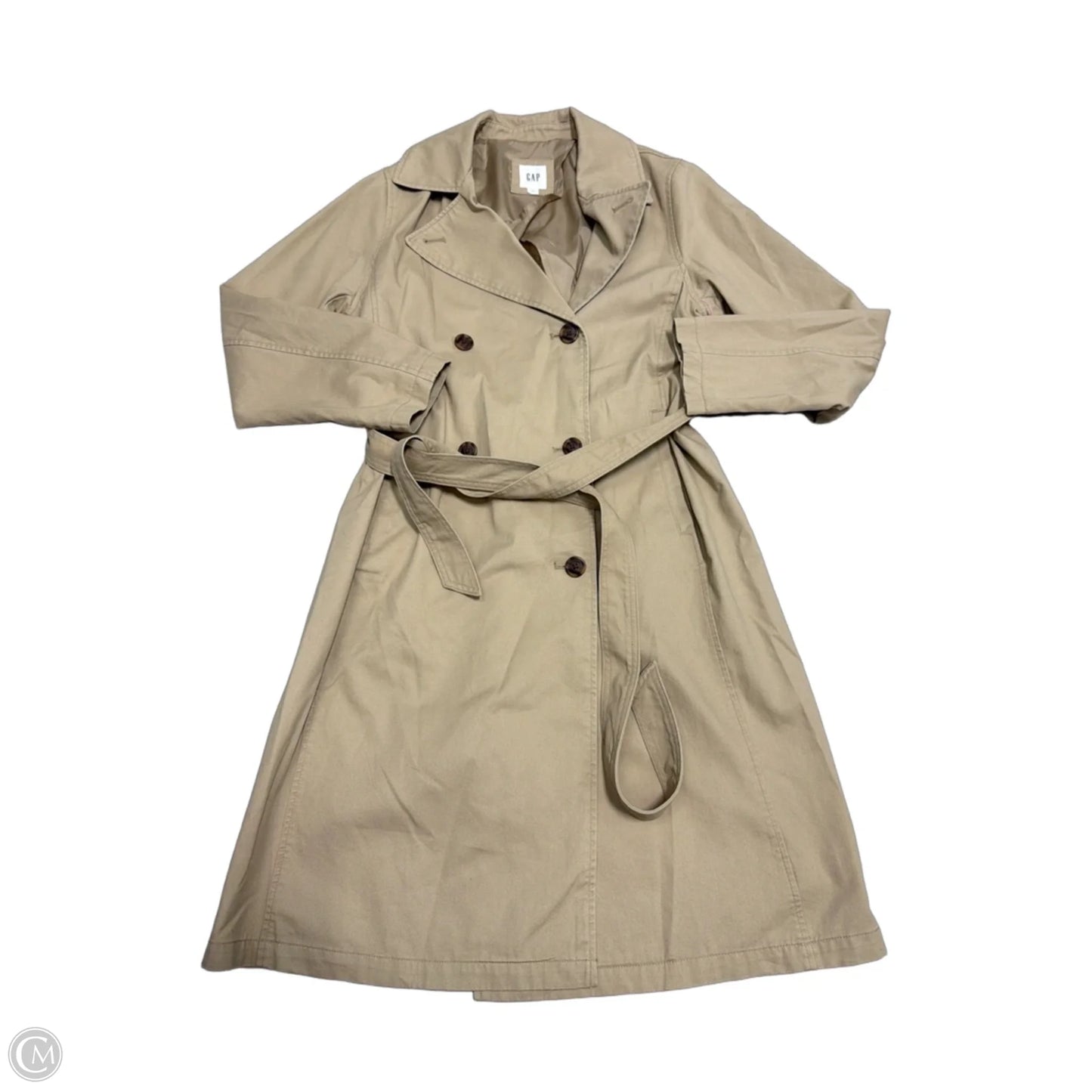 Coat Raincoat By Gap In Tan, Size: M