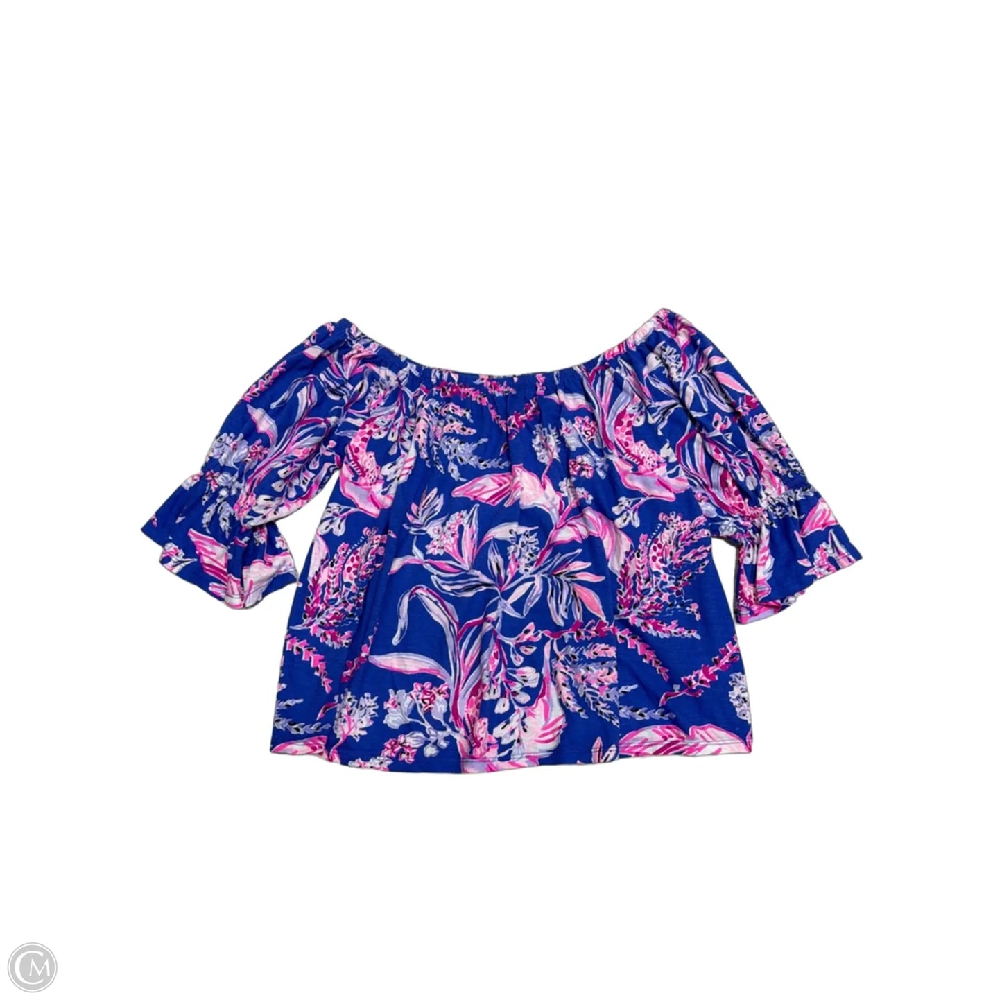 Top Long Sleeve Designer By Lilly Pulitzer In Pink & Purple, Size: S