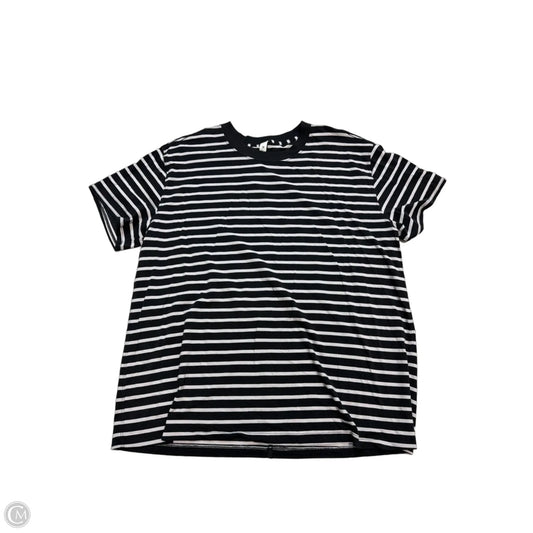 Athletic Top Short Sleeve By Lululemon In Striped Pattern, Size: L
