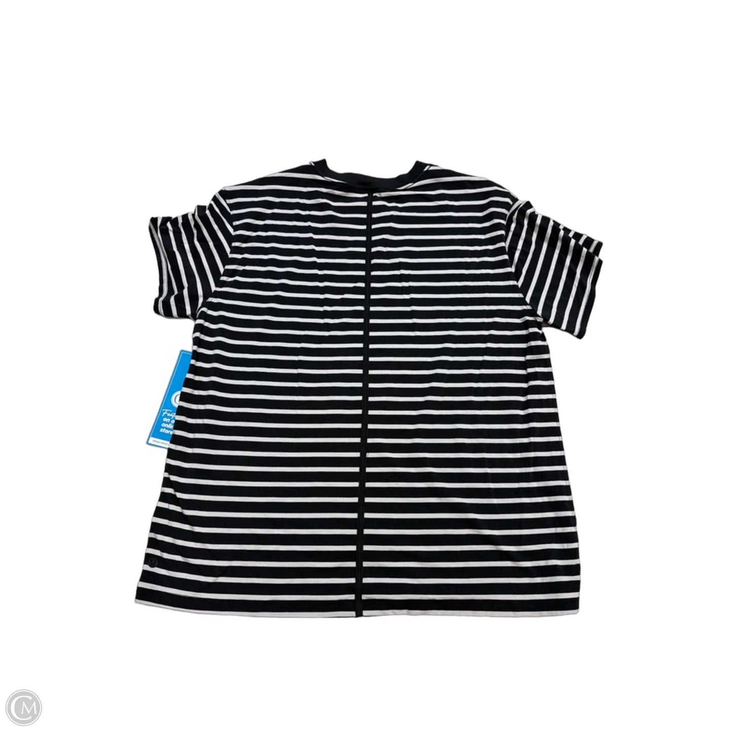 Athletic Top Short Sleeve By Lululemon In Striped Pattern, Size: L