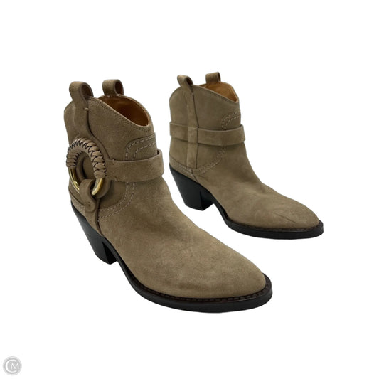 See by Chloé Designer Boots in Taupe, Size 8