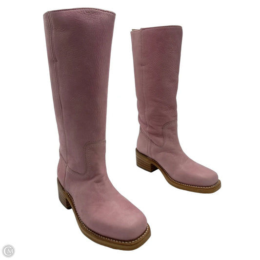 Frye Kate Pull On Designer Boots in Pink, Size 7.5