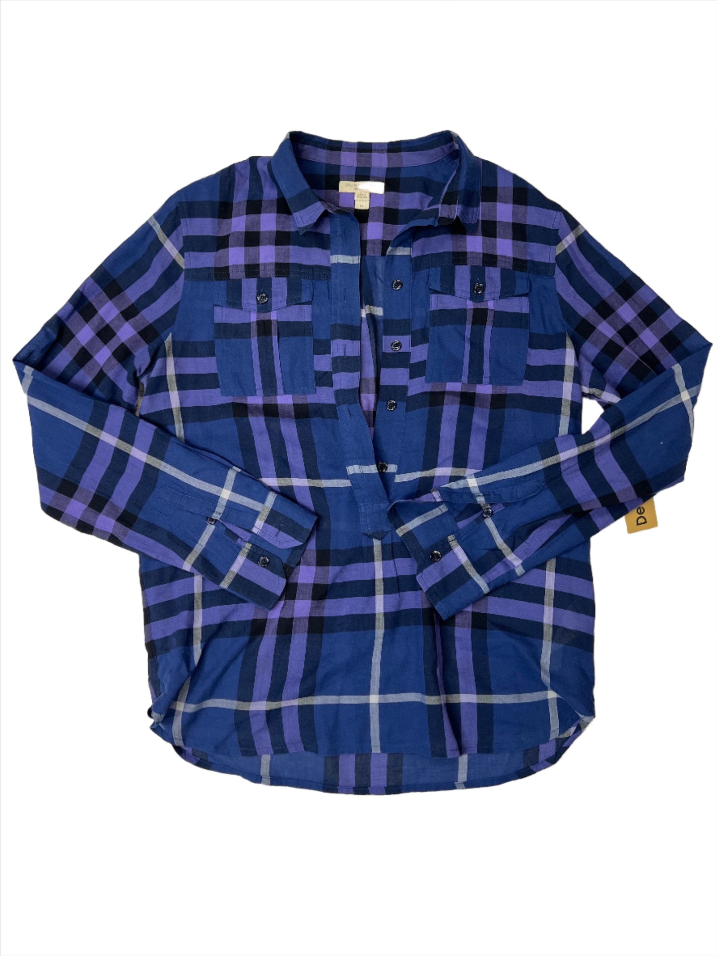 Burberry Blue Popover Long Sleeve  Size M