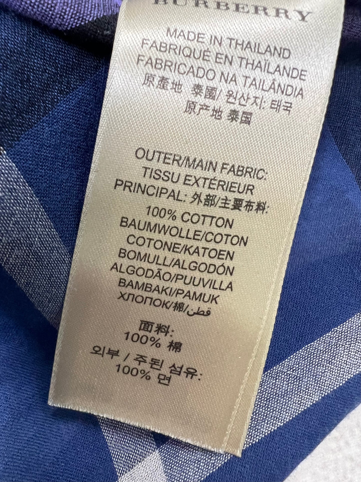 Burberry Blue Popover Long Sleeve  Size M