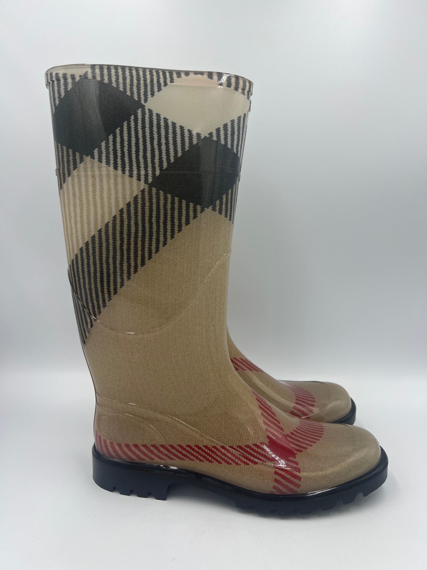 Like New! Burberry Nova Check Rain Boots Size: 8.5