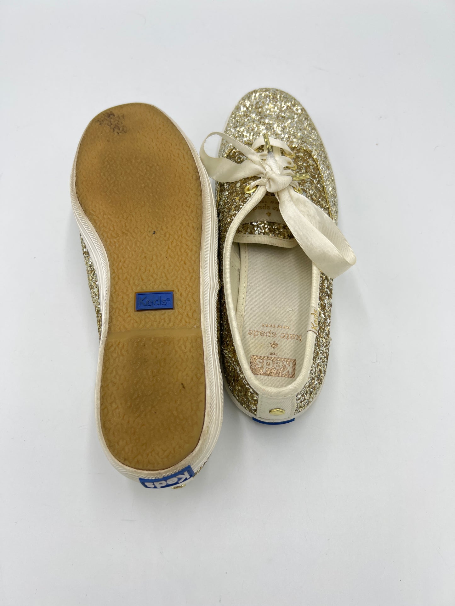 Shoes Athletic By Keds X Kate Spade Designer In Gold, Size: 7