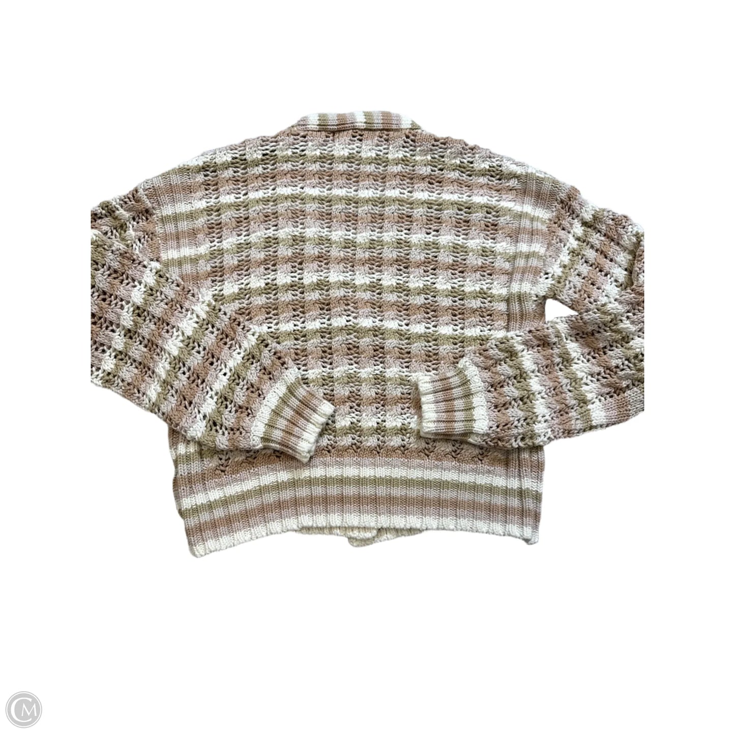 Sweater Cardigan By John + Jenn In Striped Pattern, Size: M