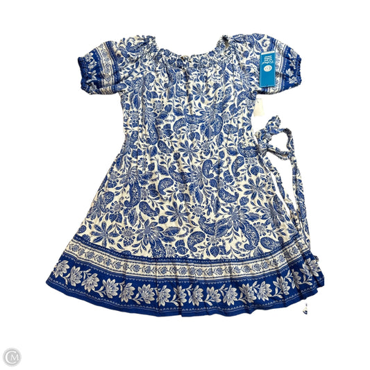 Dress Casual Short By Loft In Blue & White, Size: Xl