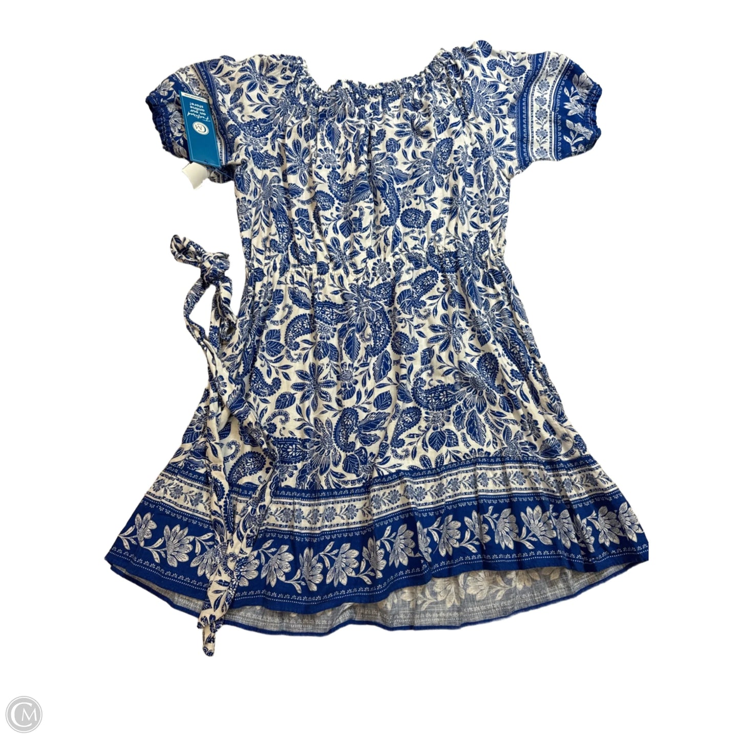 Dress Casual Short By Loft In Blue & White, Size: Xl