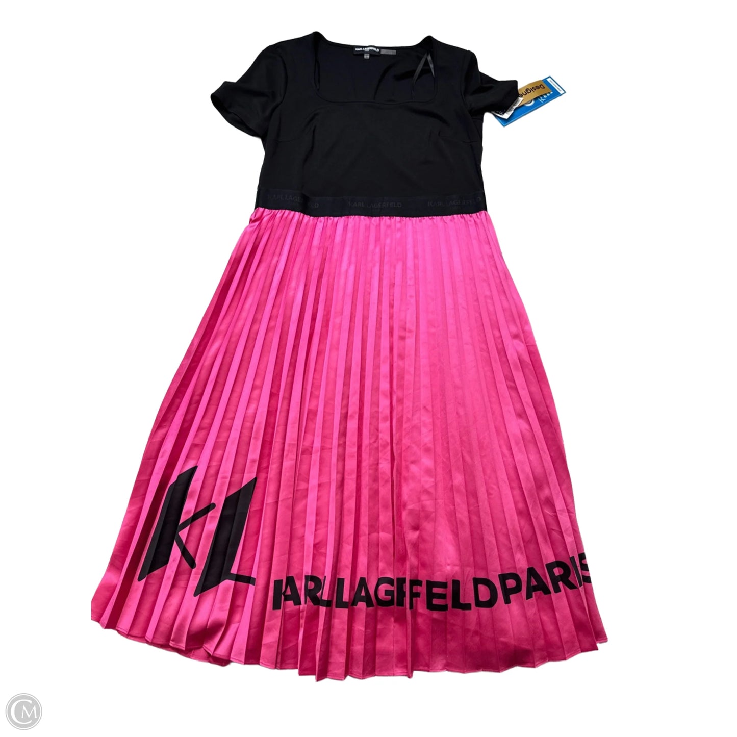 Dress Designer By Karl Lagerfeld In Black & Pink, Size: M