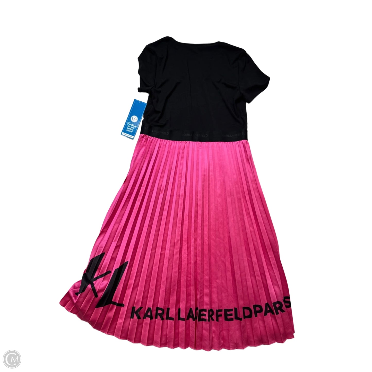 Dress Designer By Karl Lagerfeld In Black & Pink, Size: M