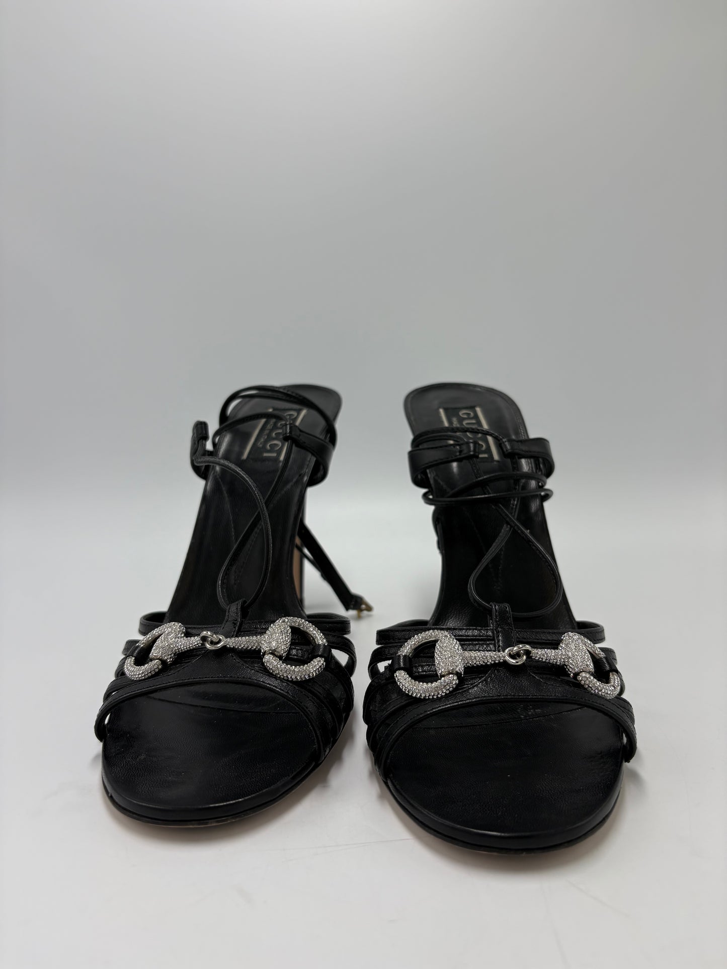 Gucci Malaga Kid Crystal  Horsebit Luxury Shoes, Size: 9 (39)