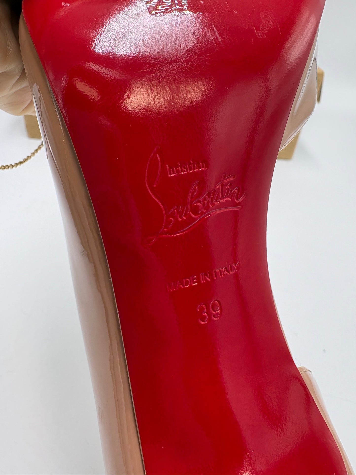 Christian Louboutin Iriza 100 Patent Leather Heels Luxury Designer By Christian Louboutin, Size: 9 / 39