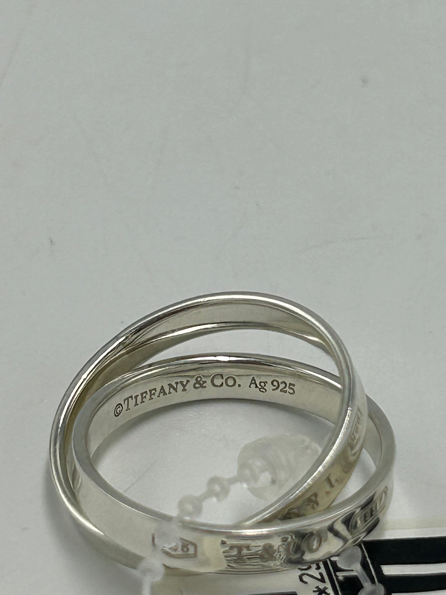 Tiffany & Company 925 Silver Interlocking Luxury Ring, Size 8