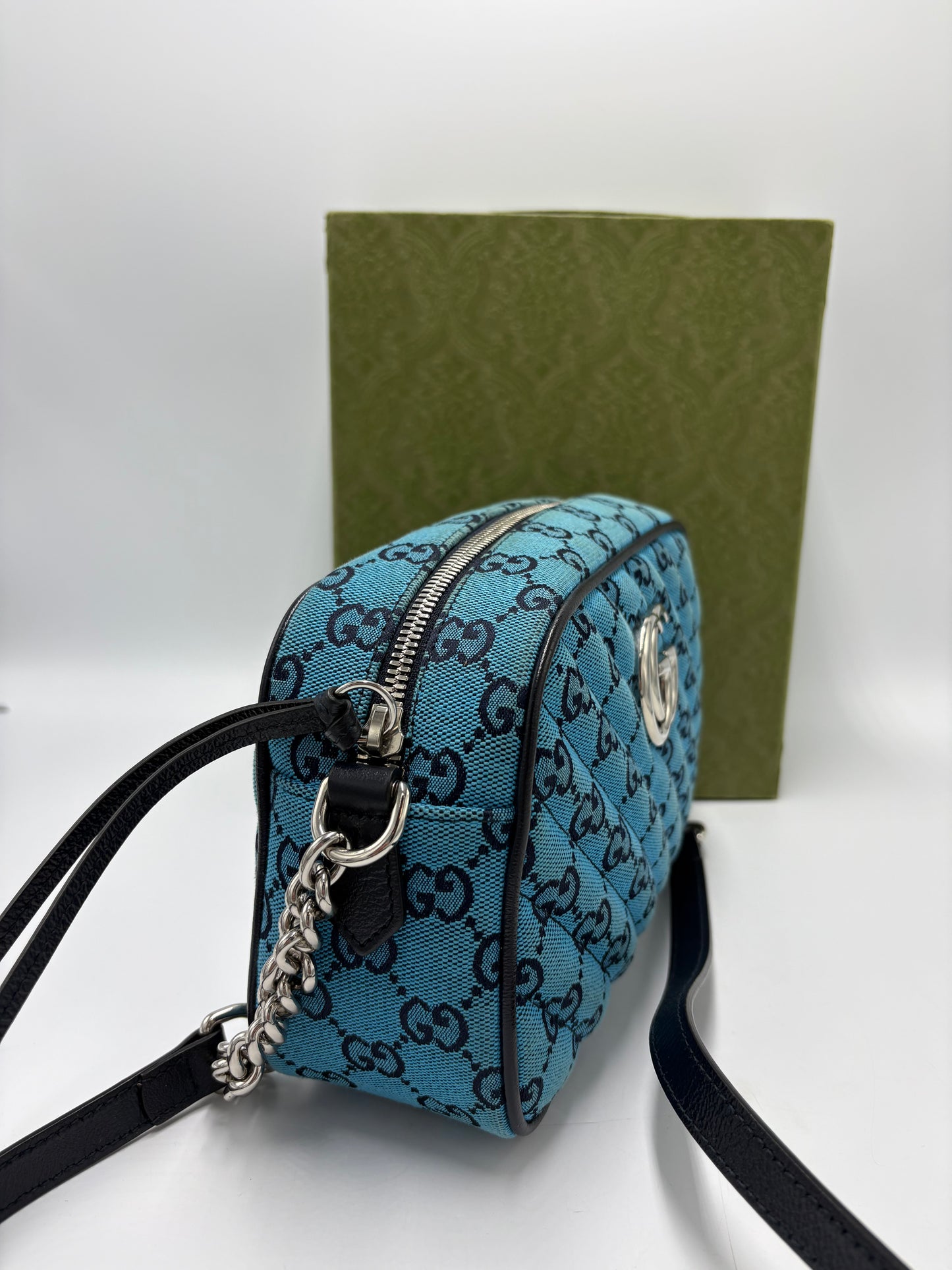 Gucci Monogram Marmont Luxury Handbag in Limited Edition Blue