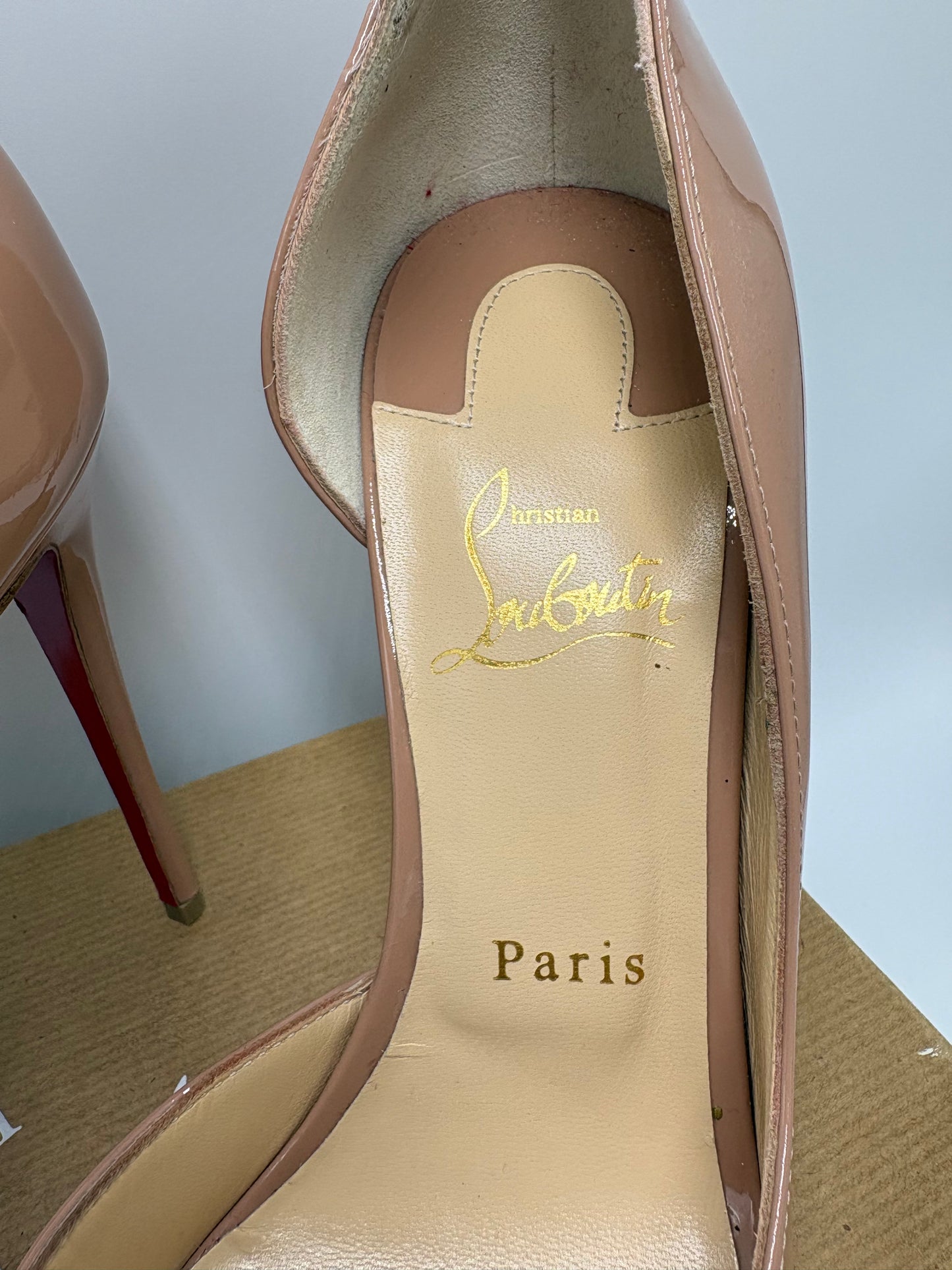 Christian Louboutin Iriza 100 Patent Leather Heels Luxury Designer By Christian Louboutin, Size: 9 / 39