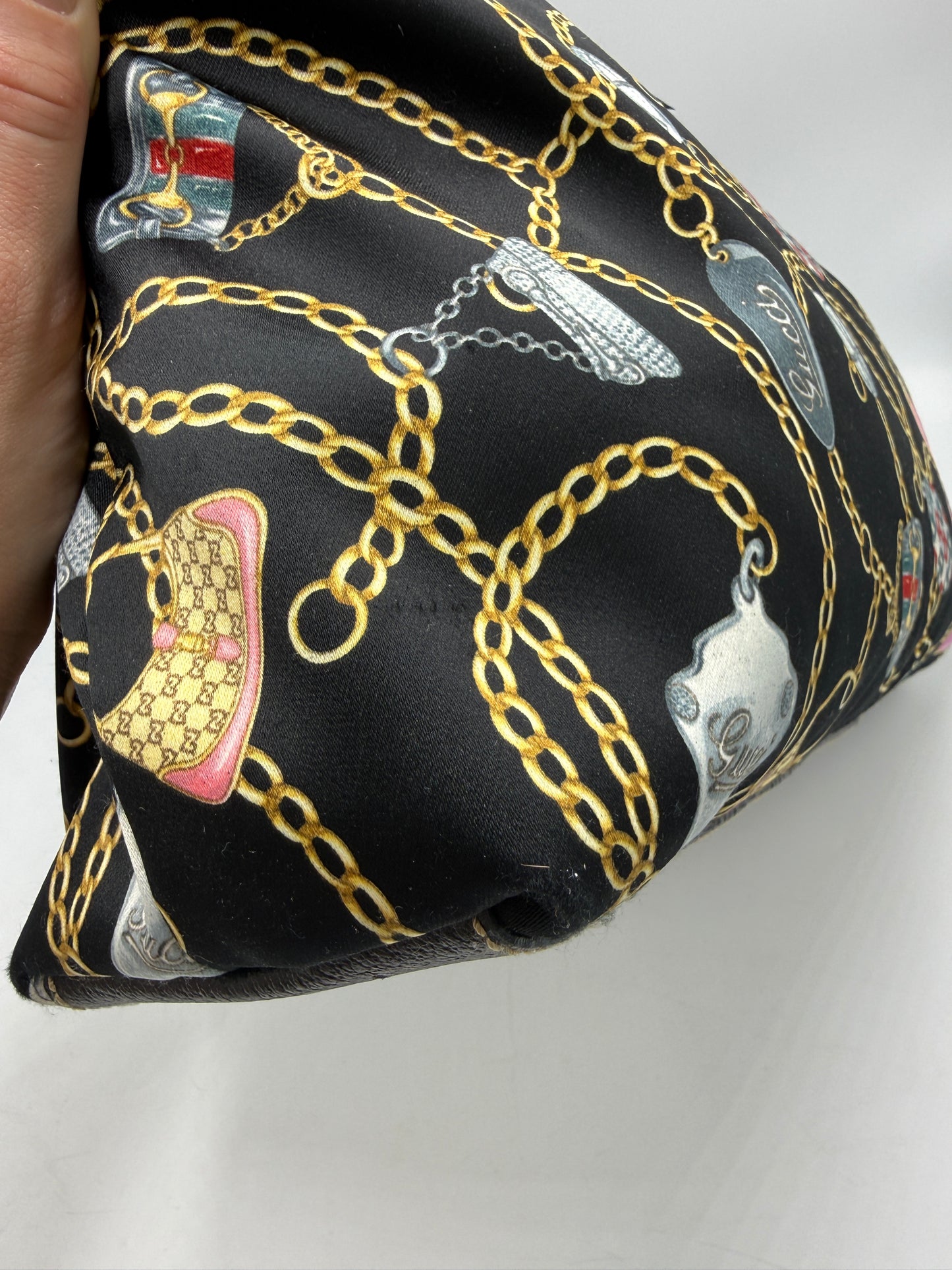 Gucci Satin Charmy Luxury Designer Tote / Handbag