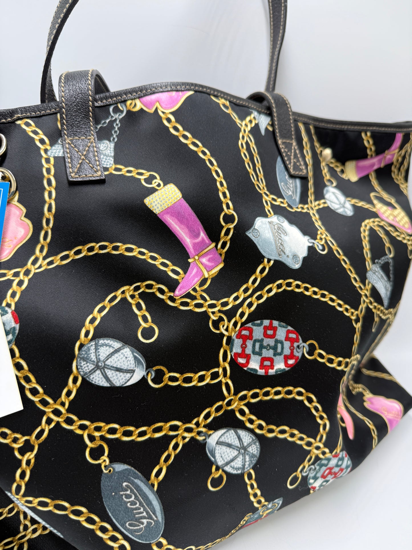 Gucci Satin Charmy Luxury Designer Tote / Handbag