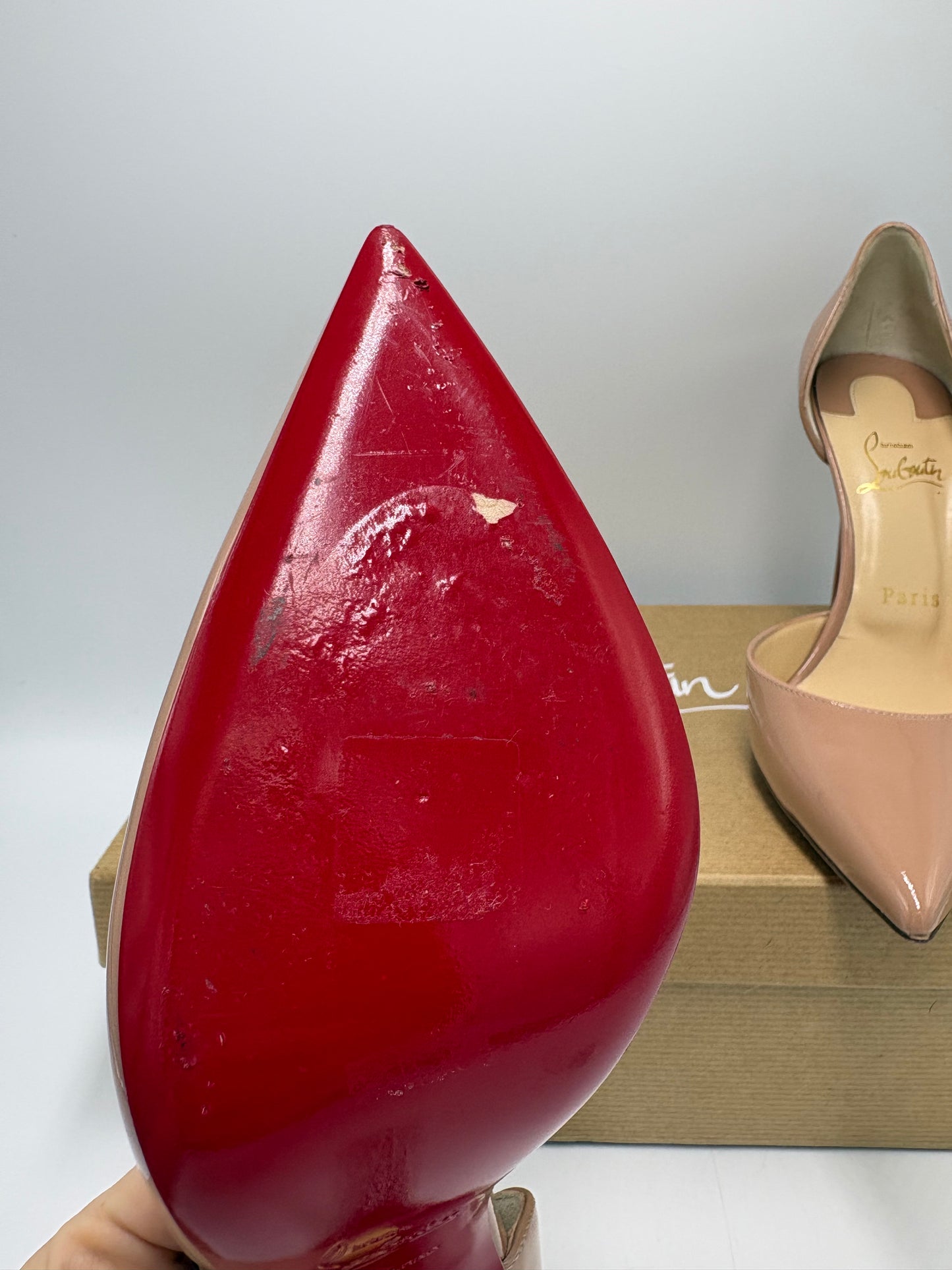 Christian Louboutin Iriza 100 Patent Leather Heels Luxury Designer By Christian Louboutin, Size: 9 / 39