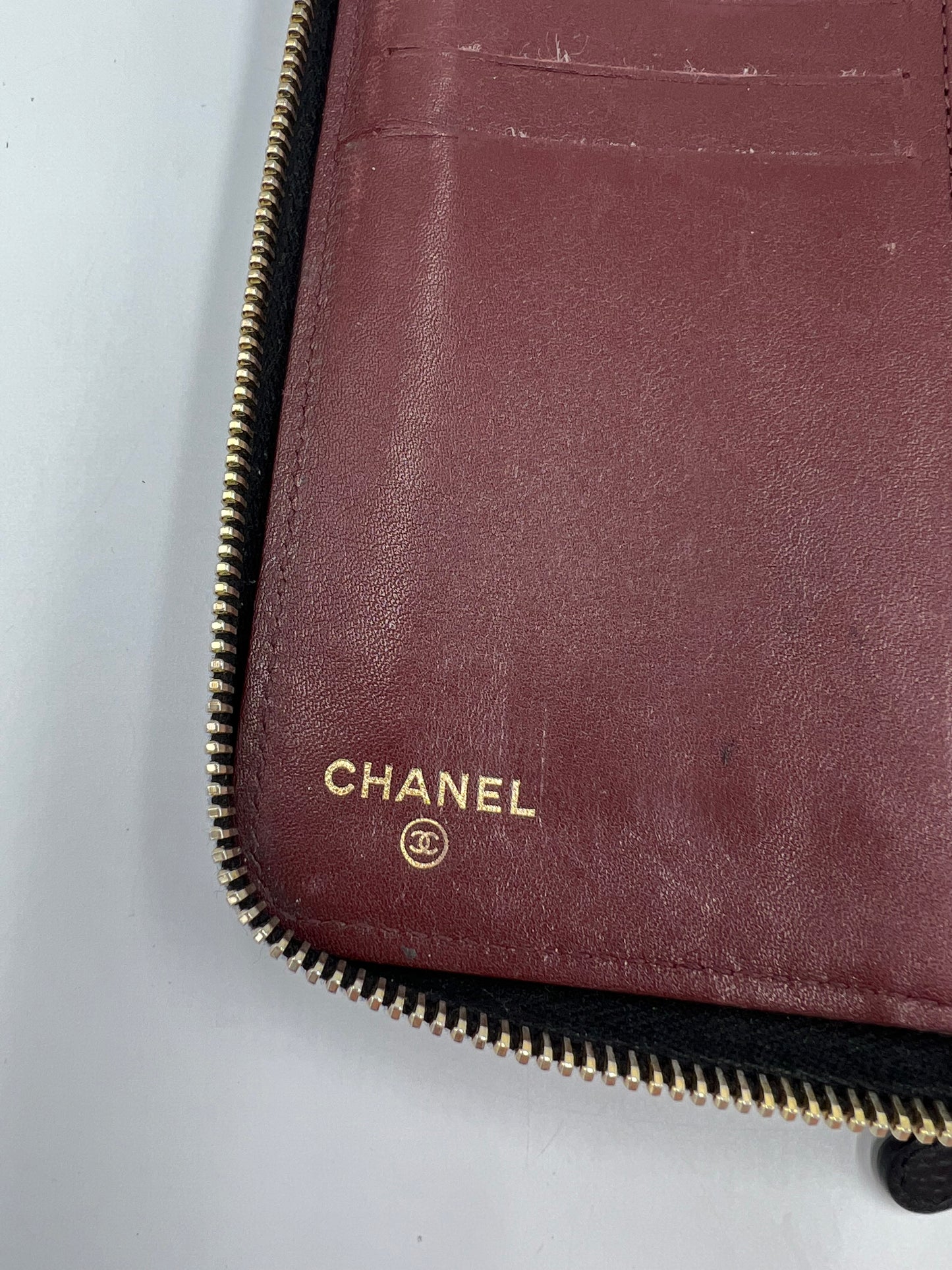 Chanel Zip Around Quilted Caviar Designer Wallet